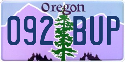 OR license plate 092BUP