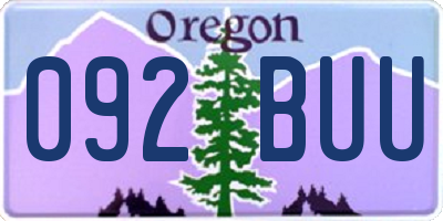 OR license plate 092BUU