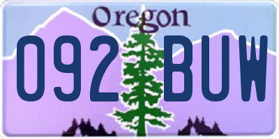 OR license plate 092BUW