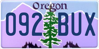 OR license plate 092BUX