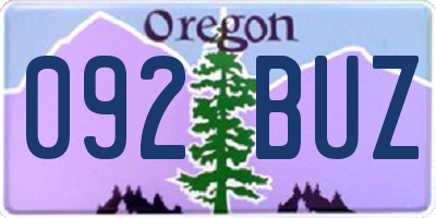 OR license plate 092BUZ