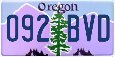 OR license plate 092BVD