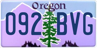 OR license plate 092BVG
