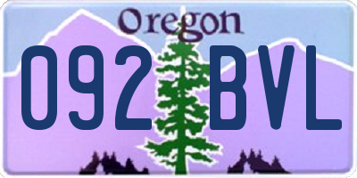 OR license plate 092BVL
