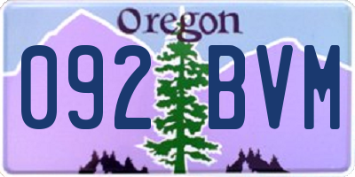OR license plate 092BVM