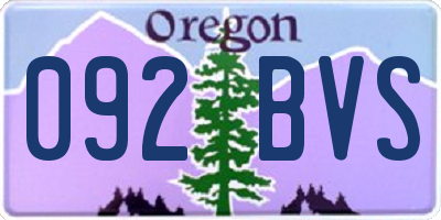 OR license plate 092BVS