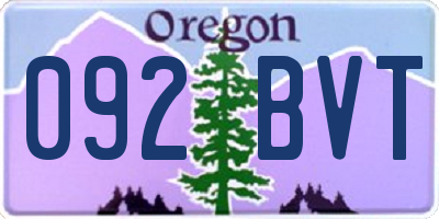 OR license plate 092BVT
