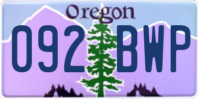 OR license plate 092BWP