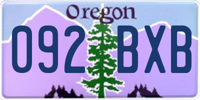 OR license plate 092BXB