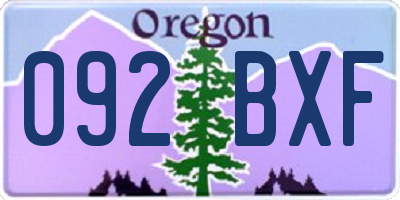 OR license plate 092BXF
