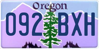 OR license plate 092BXH
