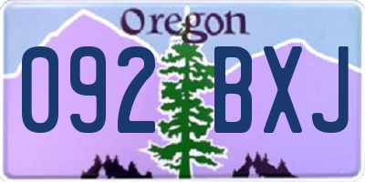 OR license plate 092BXJ