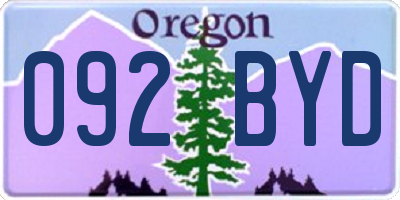 OR license plate 092BYD