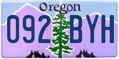 OR license plate 092BYH