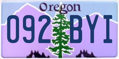 OR license plate 092BYI