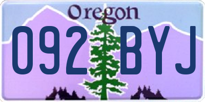 OR license plate 092BYJ