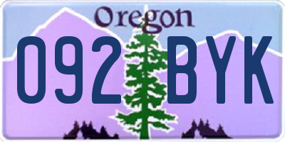OR license plate 092BYK