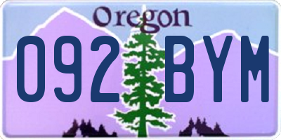 OR license plate 092BYM