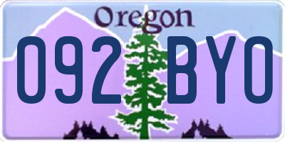 OR license plate 092BYO