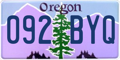 OR license plate 092BYQ