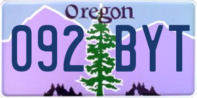 OR license plate 092BYT