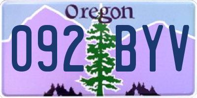 OR license plate 092BYV