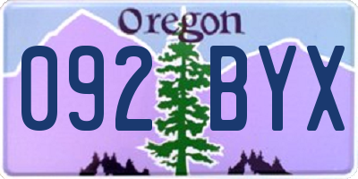 OR license plate 092BYX