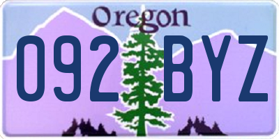 OR license plate 092BYZ