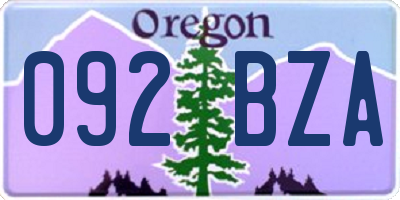 OR license plate 092BZA