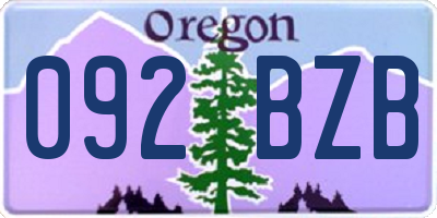 OR license plate 092BZB