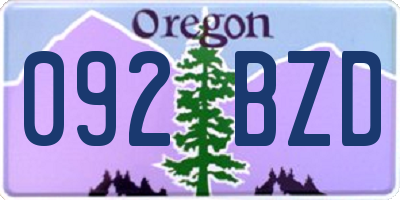 OR license plate 092BZD