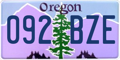 OR license plate 092BZE