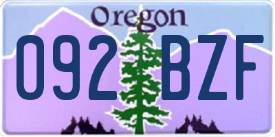 OR license plate 092BZF