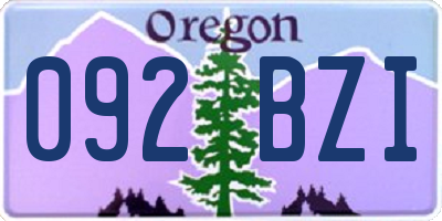 OR license plate 092BZI
