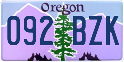 OR license plate 092BZK