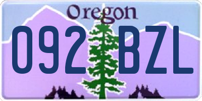 OR license plate 092BZL
