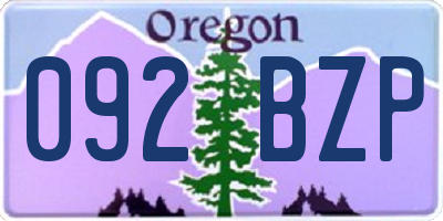 OR license plate 092BZP