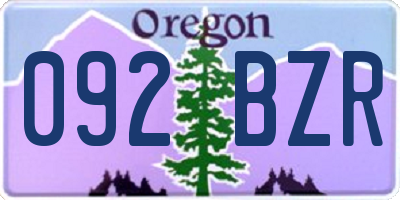 OR license plate 092BZR