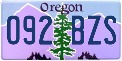 OR license plate 092BZS