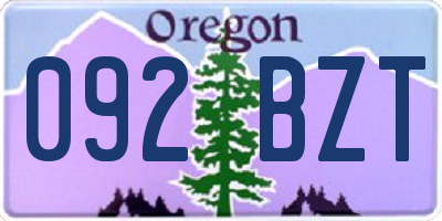 OR license plate 092BZT