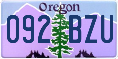 OR license plate 092BZU