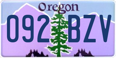 OR license plate 092BZV