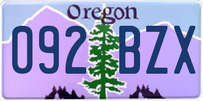OR license plate 092BZX