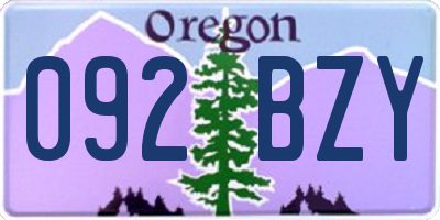 OR license plate 092BZY
