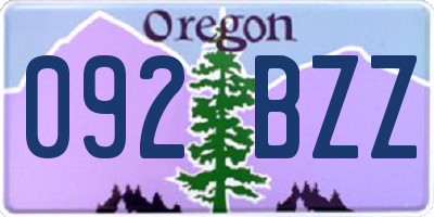 OR license plate 092BZZ