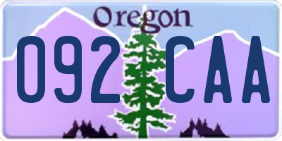OR license plate 092CAA