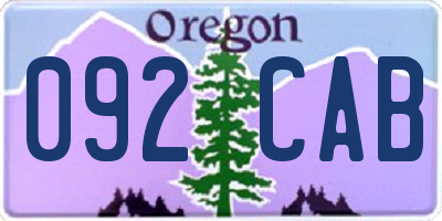 OR license plate 092CAB