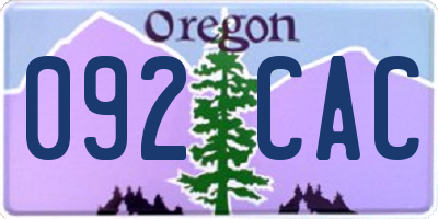 OR license plate 092CAC