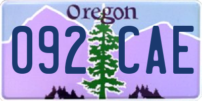 OR license plate 092CAE