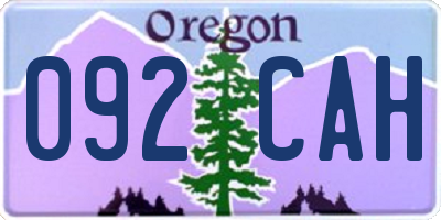 OR license plate 092CAH